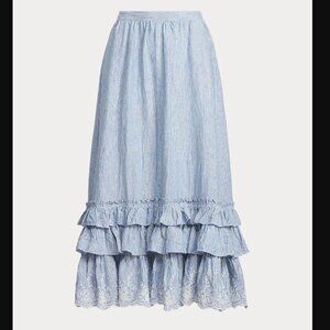 Polo Ralph Lauren Three-Tiered Linen Skirt Size 4
